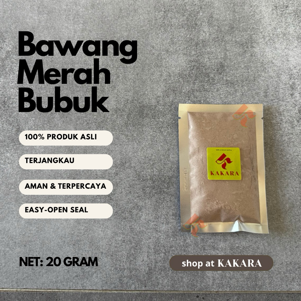 

KAKARA - Bawang Merah Bubuk / Bawang Bubuk / Ground Shallot 20 gram bumbu dapur bumbu masak kemasan kecil kemasan sachet