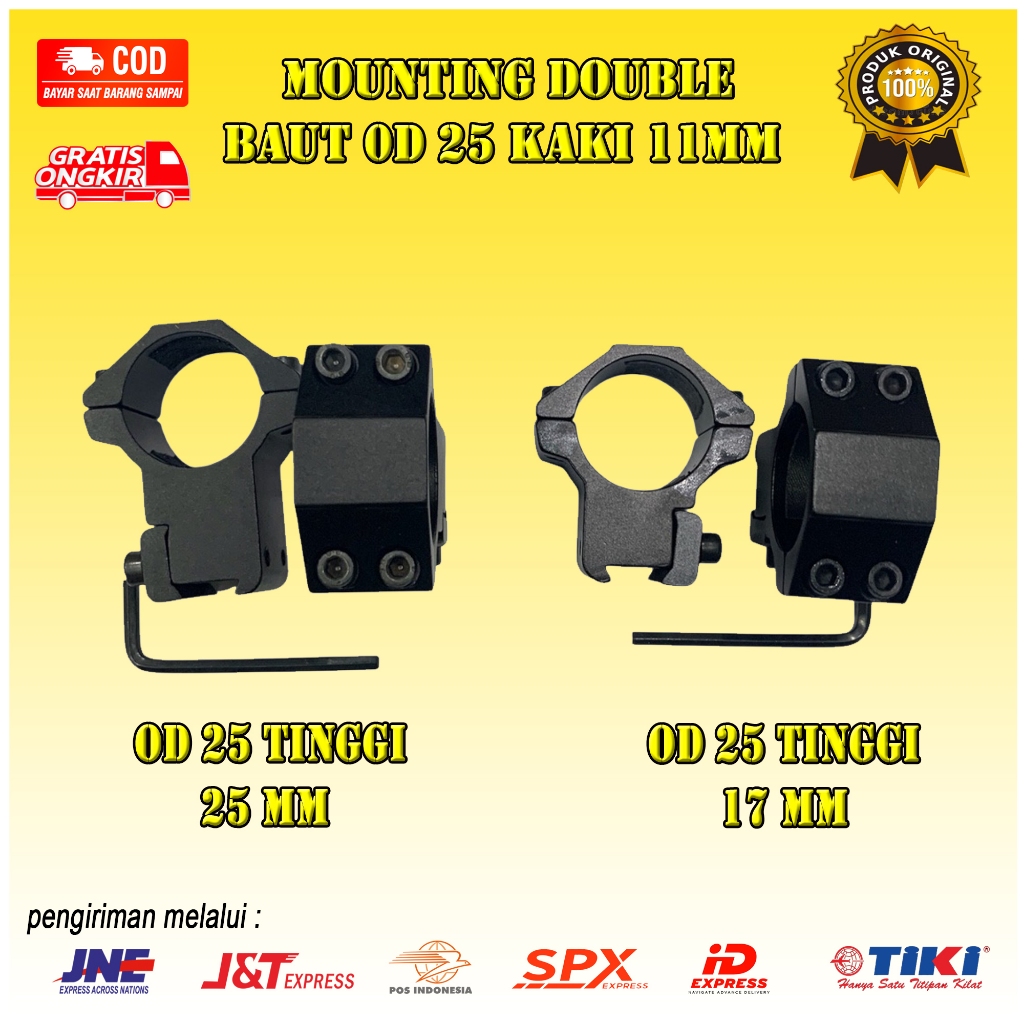 Mounting Teleskop Double Baut OD25 rel 11mm