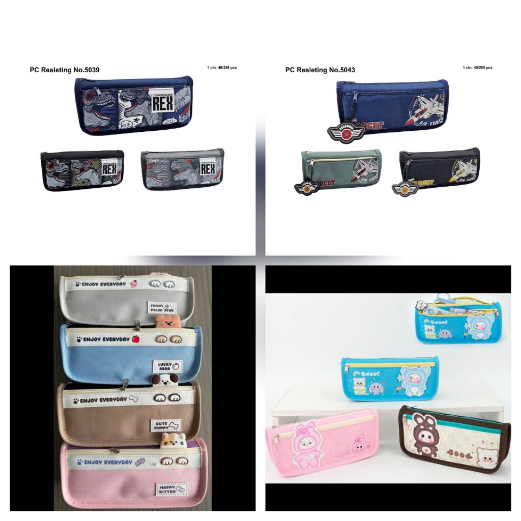 

Tempat Kotak Pensil Kain Jumbo Resleting Tebal Premium 2 Sleting Motif Cowok Dinosaurus 5039 kayagi