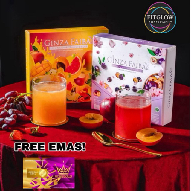 

[Bisa Gosend, FREE GOLD] BUNDLING 2 BOX 30 sachet GINZAFAIBA Ginza Faiba Slimming Detox Diet Collagen