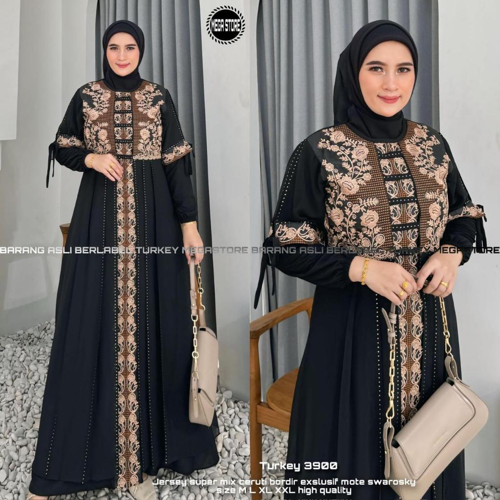 Duta Fashion Solo - Gamis Muslim Wanita Syari Super Jumbo Abaya Gamis Bordir Baju Pesta Ibu Ibu