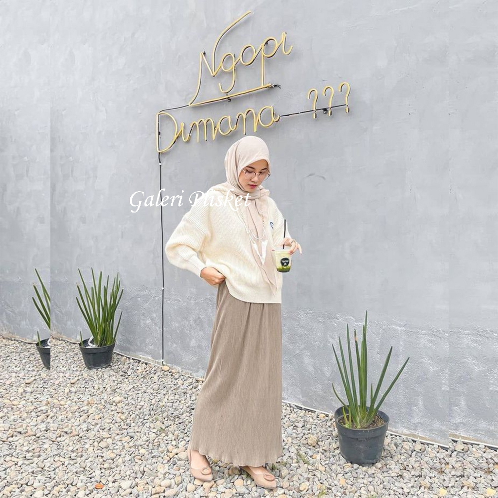 Rok Plisket Lidi Wavy / Rok Span Plisket Lidi Panjang / Plisket Lidi Premium