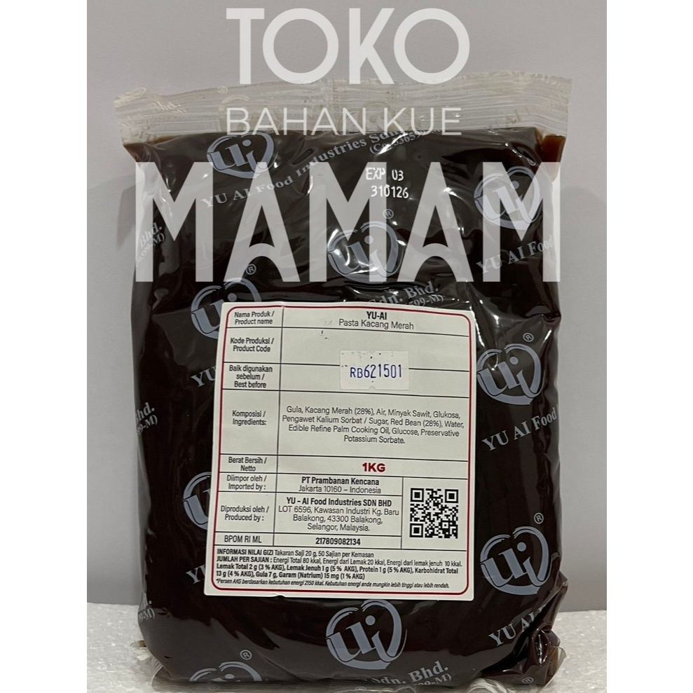 

YU AI PASTA RED BEAN 1 KG