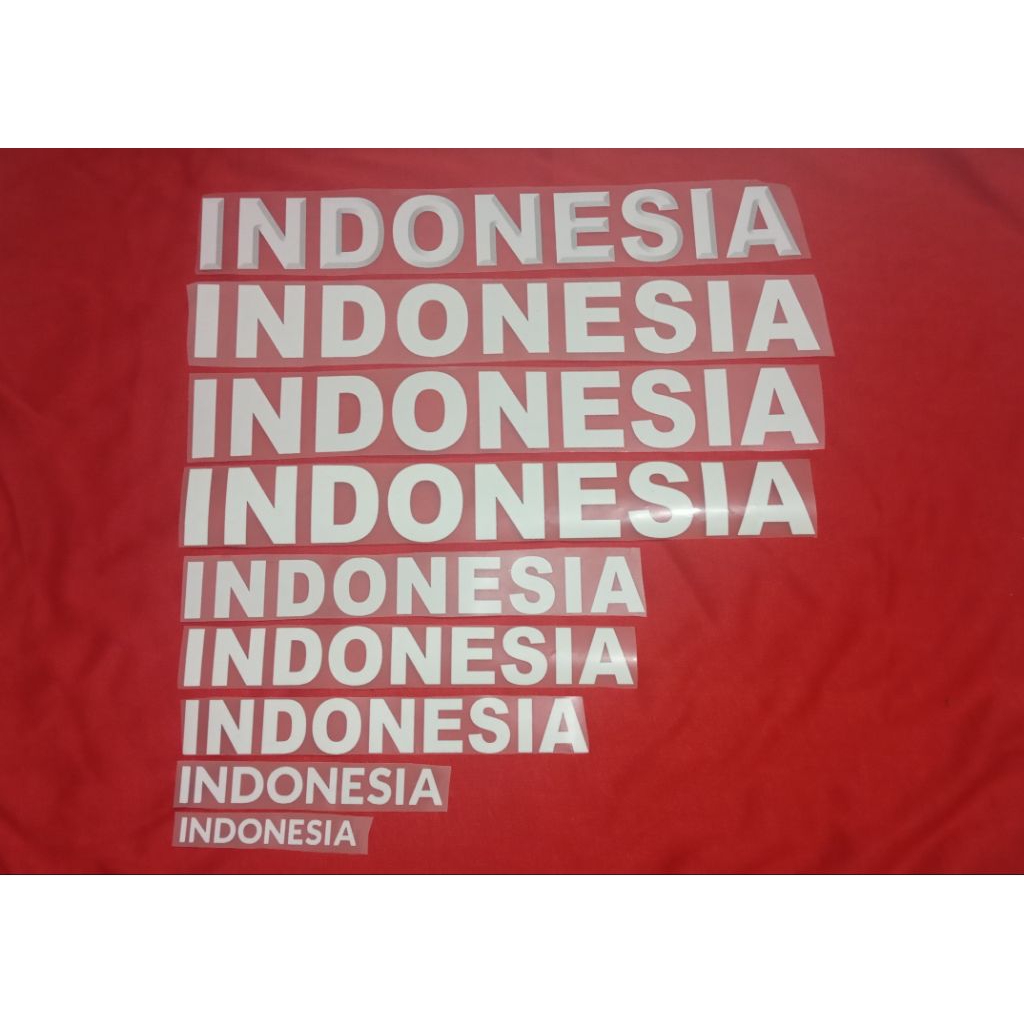 

PET DTF stiker sablon baju tulisan indonesia merah putih 17an