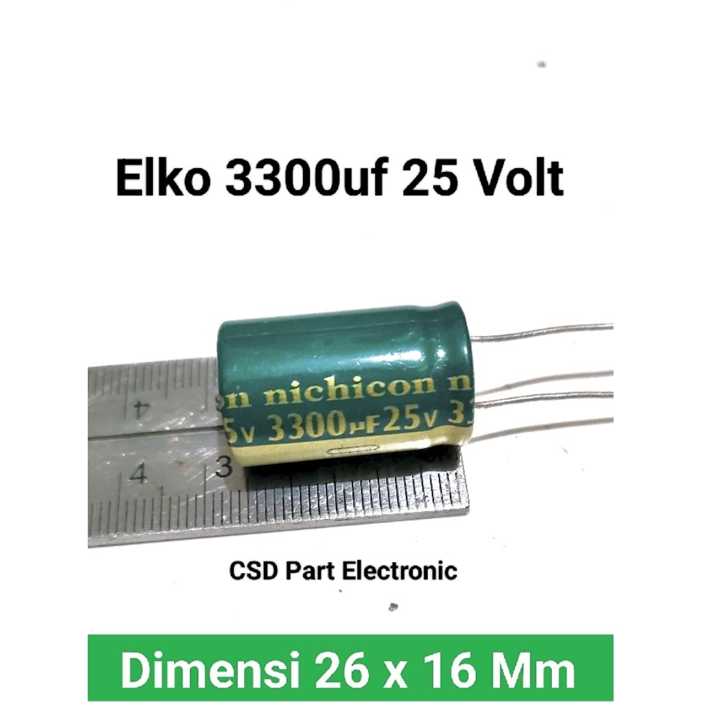 Elko 3300uf 25V Nichicon Hijau