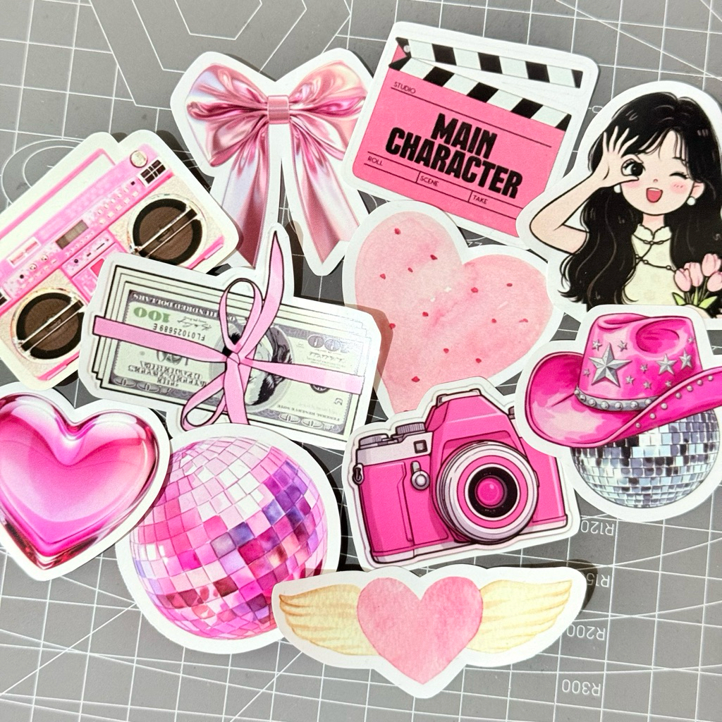 

Nau Nau - Sticker Pink Aesthetic Isi 11 Pcs Waterproof Tumblr Swag Cool Girl