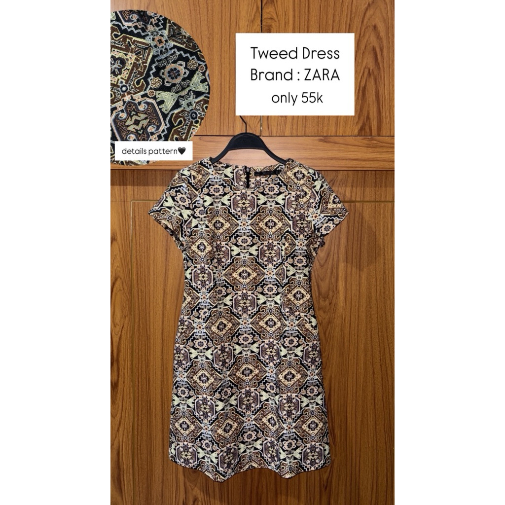 Zara tweed dress / batik dress