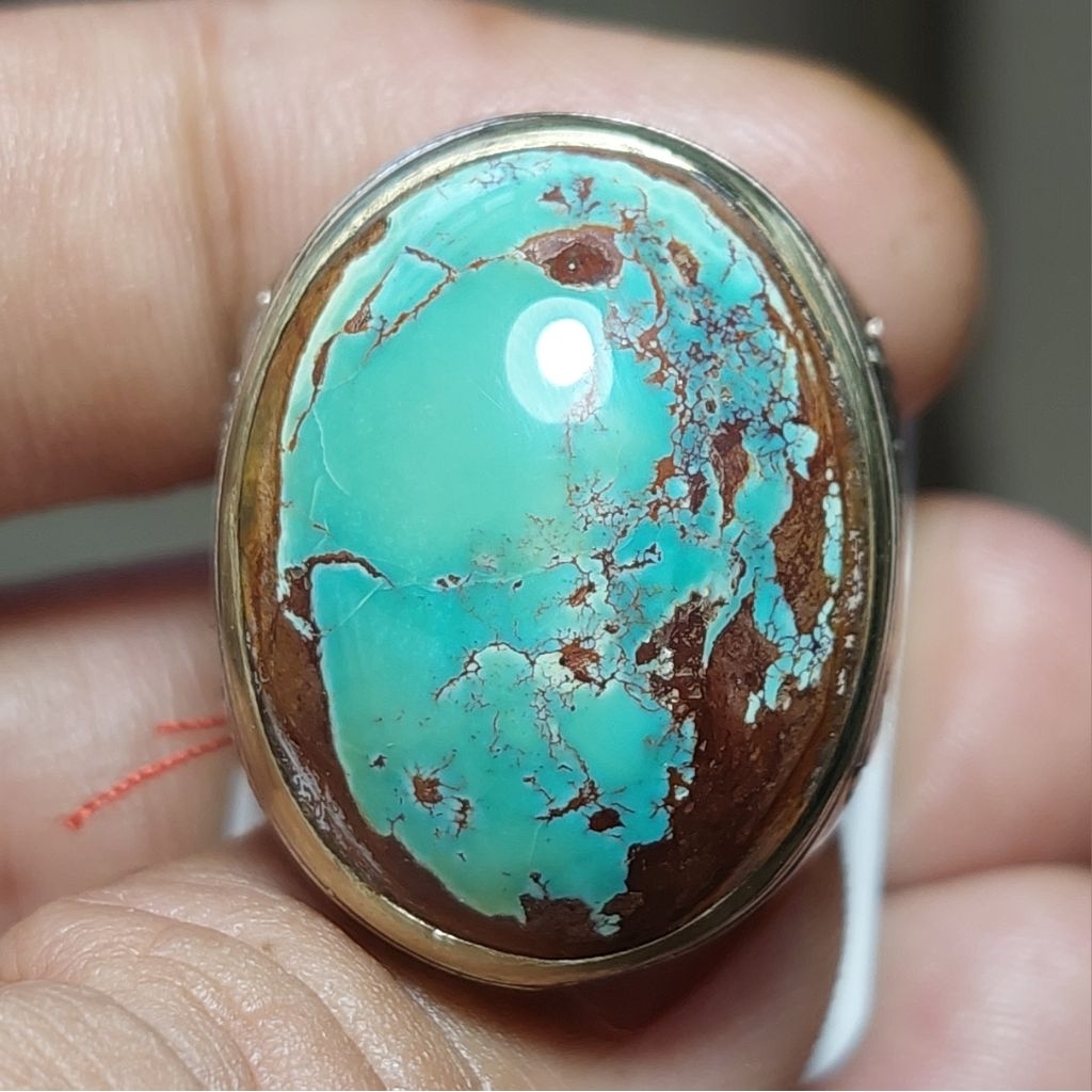 Pirus persia Natural hijau toska mumbul 25×19×9 mm