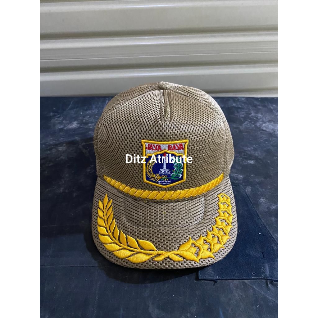 TOPI PEMDA DKI LOGO LIS PADI KAPAS