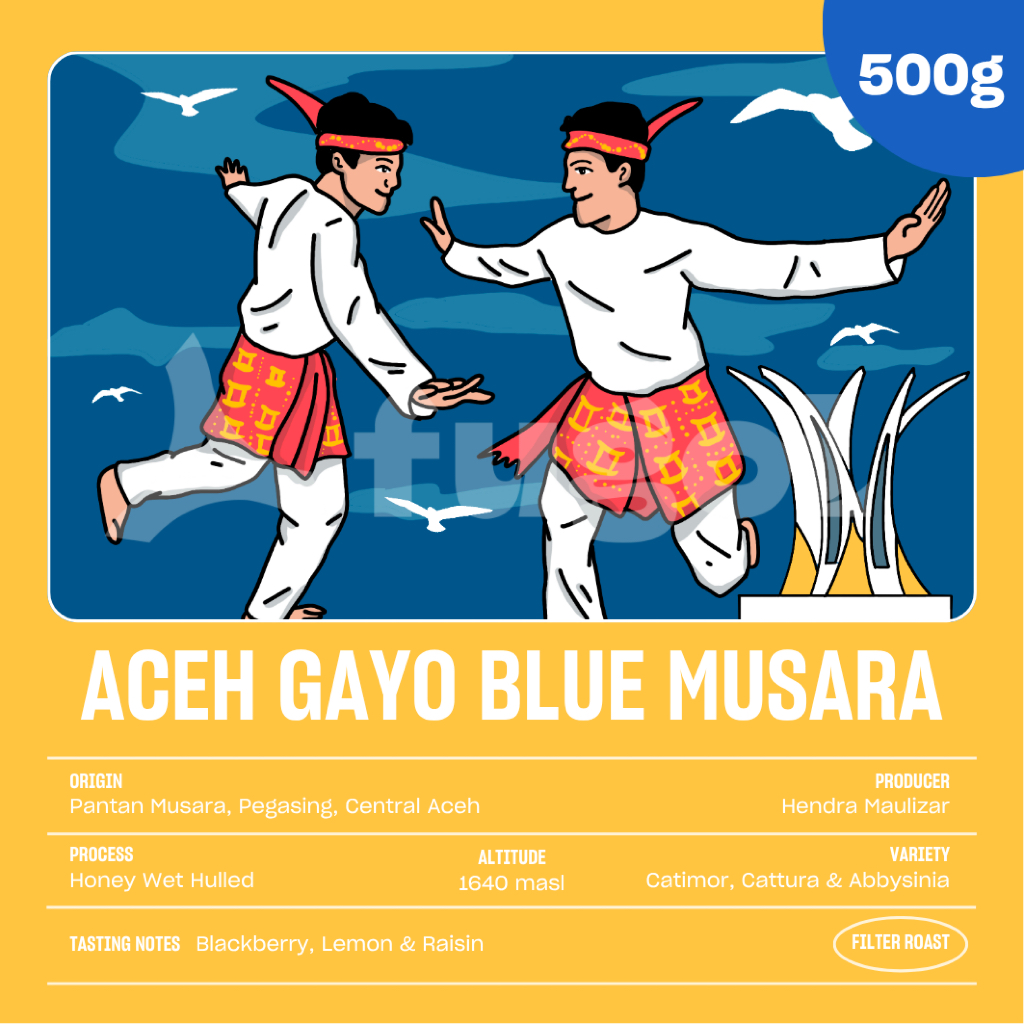 

Kopi Arabika Aceh Gayo Blue Musara (500 gr) Single Origin Specialty Coffee Beans