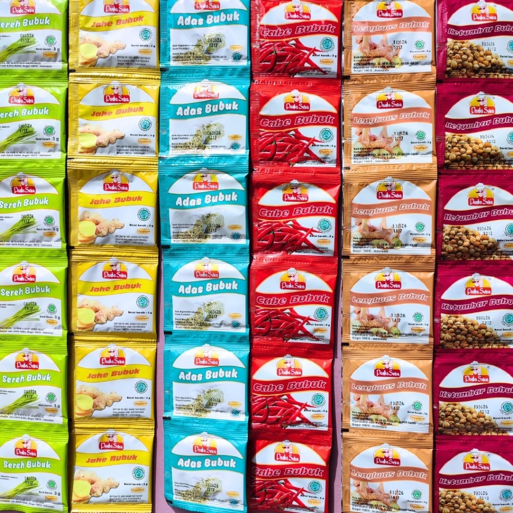 

Padasuka Bumbu Dapur Bubuk Sachet - Adas, Cabe, Lengkuas, Ketumbar, Jahe, Sereh | Renceng & Pack