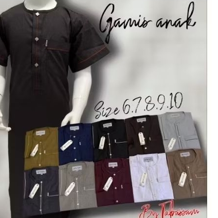 COD  GAMIS TABASSAM. SANABIL GAMIS JUBAH ANAK LAKI-LAKI LENGAN PENDEK.GAMIS ANAK LAKI-LAKI  TERBARU