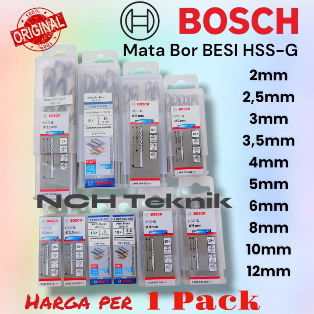 Mata Bor Besi BOSCH HSS Harga Per kotak Original