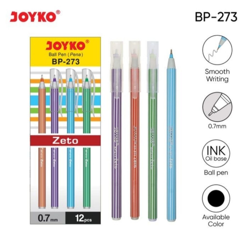 

JOYKO Ball Pen Pulpen Pena BP-273 Zeto 0.7 mm