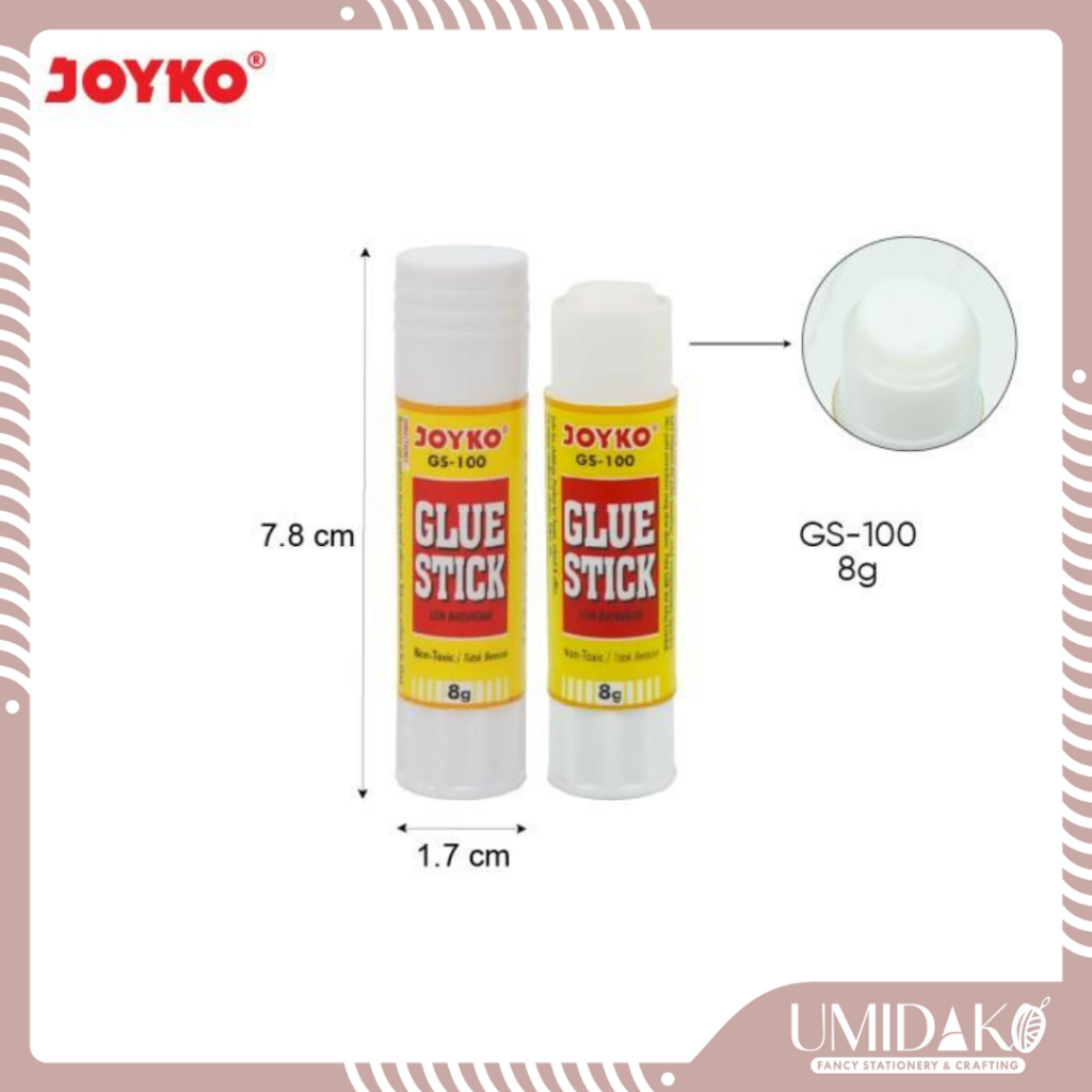 

[UMIDAKO] GLUE STICK LEM STICK | LEM BATANGAN | LEM KERTAS 8 GRAM NON TOXIC JOYKO GS-100