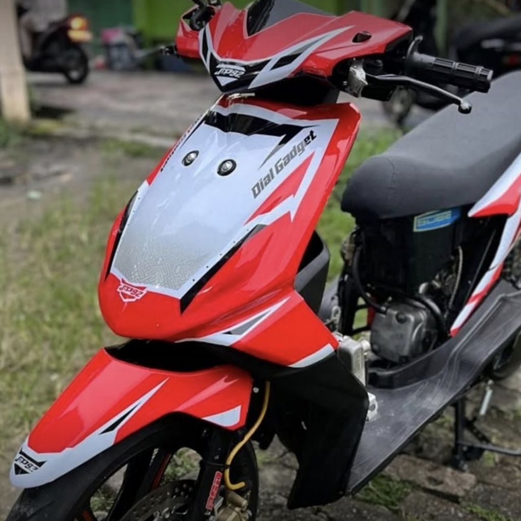 Decal Striping Stiker Sticker Full Body Motor Honda Beat Karbu Carbu Body Buta Standar Tebal Glosy D