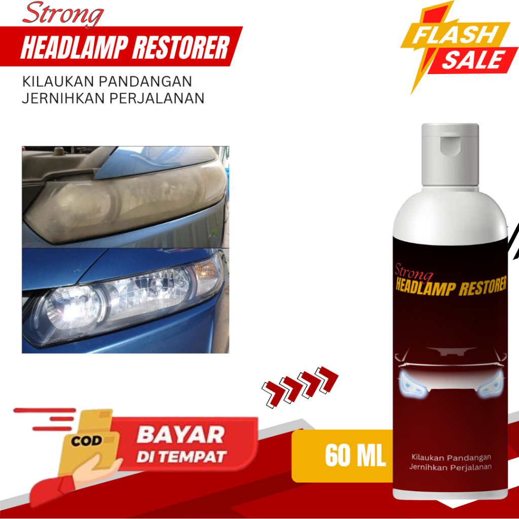 Headlight Restored / Pengkilap Mika Lampu / Headlamp Polish/Pembersih Kaca Lampu Mobil Kusam / Headl
