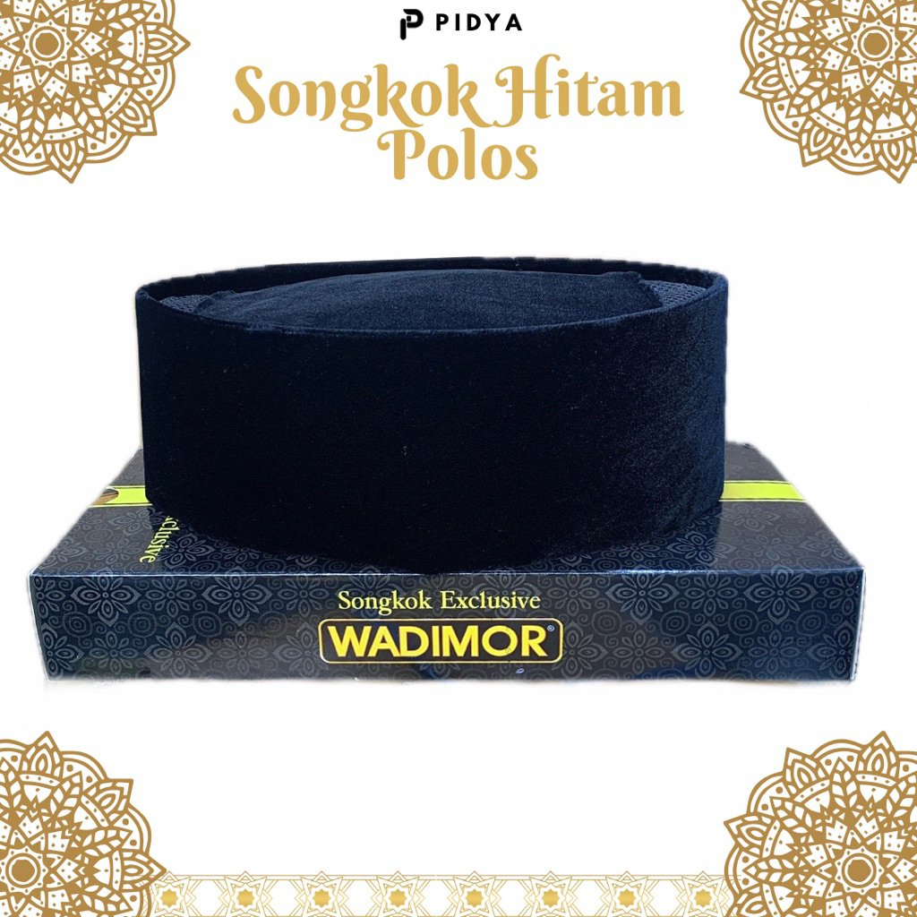 Songkok Wadimor Hitam Polos Tinggi 7,8,9,10 |Songkok Hitam Polos Dewasa | Peci Hitam Polos Dewasa | 