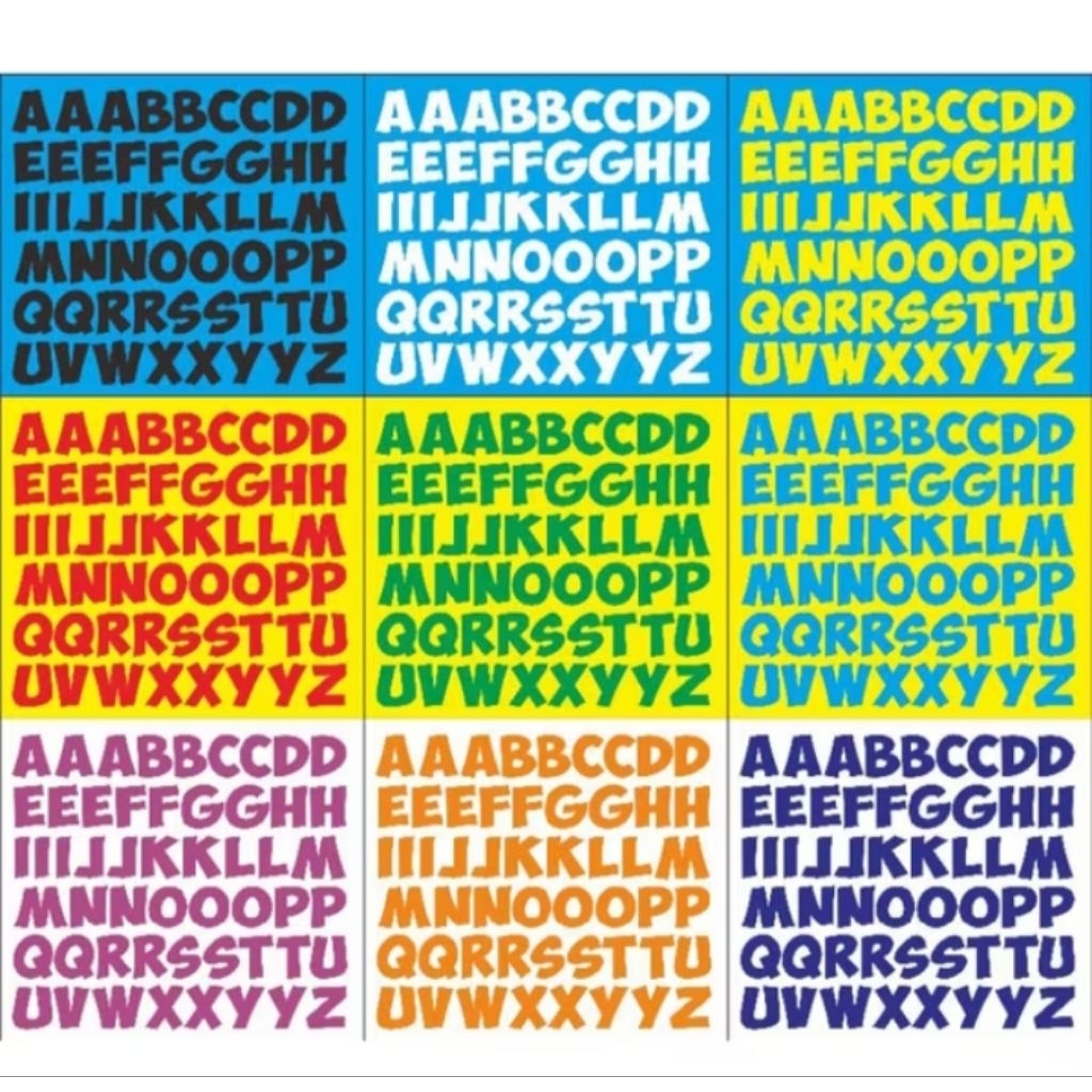 stiker cutting abjad