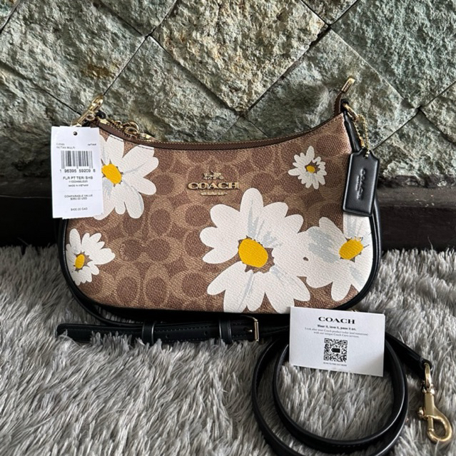 coach teri shoulder bag floral print daisy