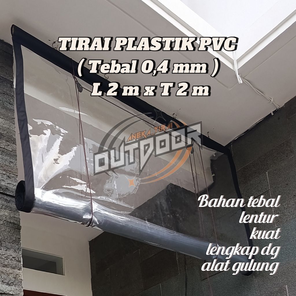 Tirai plastik gulung lengkap dengan alat gulung