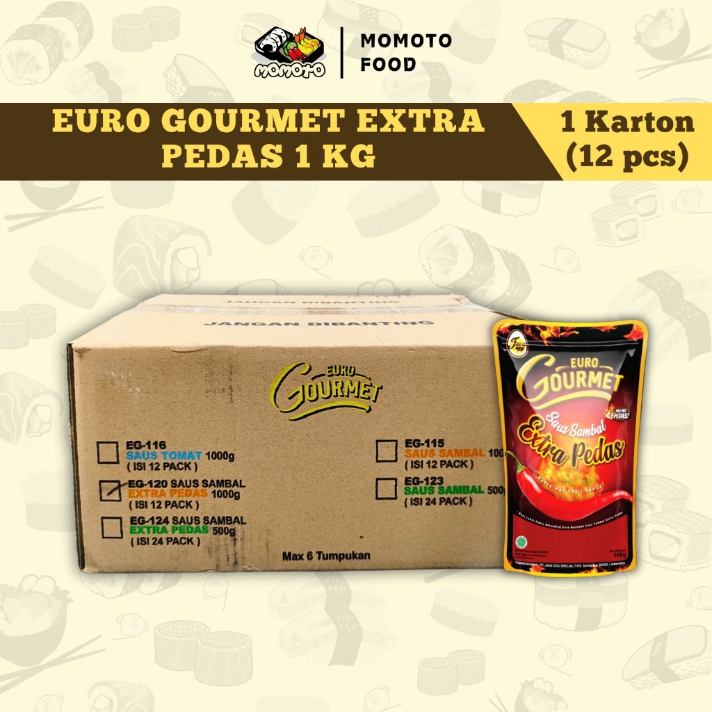 

Euro Gourmet Saus Sambal Extra Pedas 1 kg Karton Dus Grosir Murah