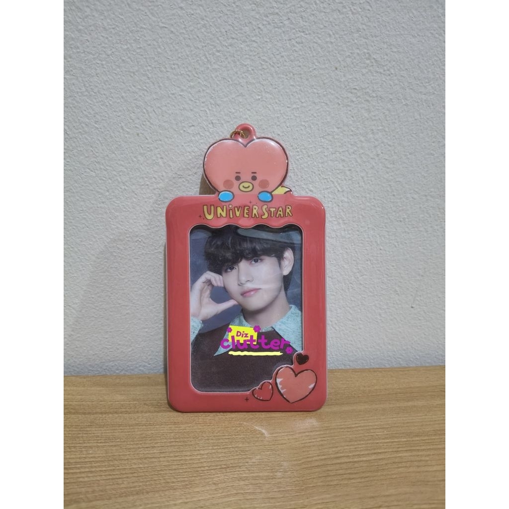 OFFICIAL BTS BT21 PHOTOCARD HOLDER KEYRING - TATA