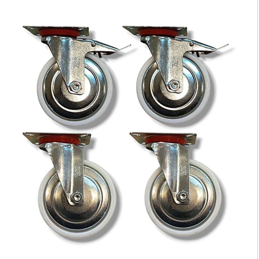 RODA TROLI - RODA NILON RRT 5 INCH - 1SET( 2REM+2HIDUP )