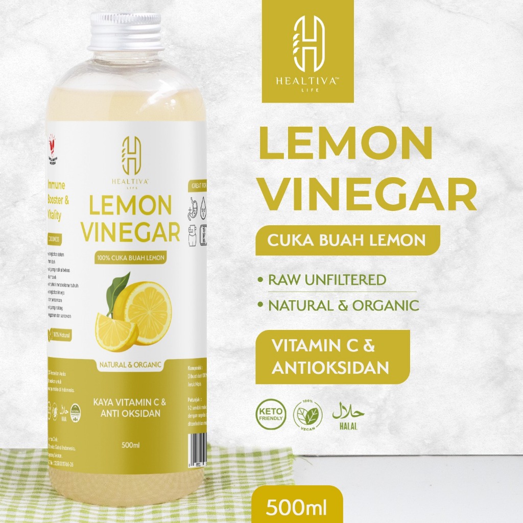 

Healtiva Cuka Lemon Murni Lemon Cider Vinegar Original Minuman Pendamping Diet & Detox