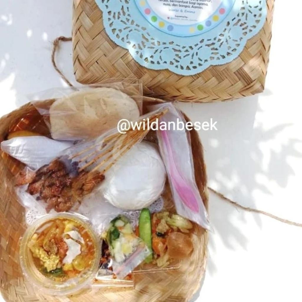 besek bambu uk 20x20 || nasi besek || besek tasyakuran