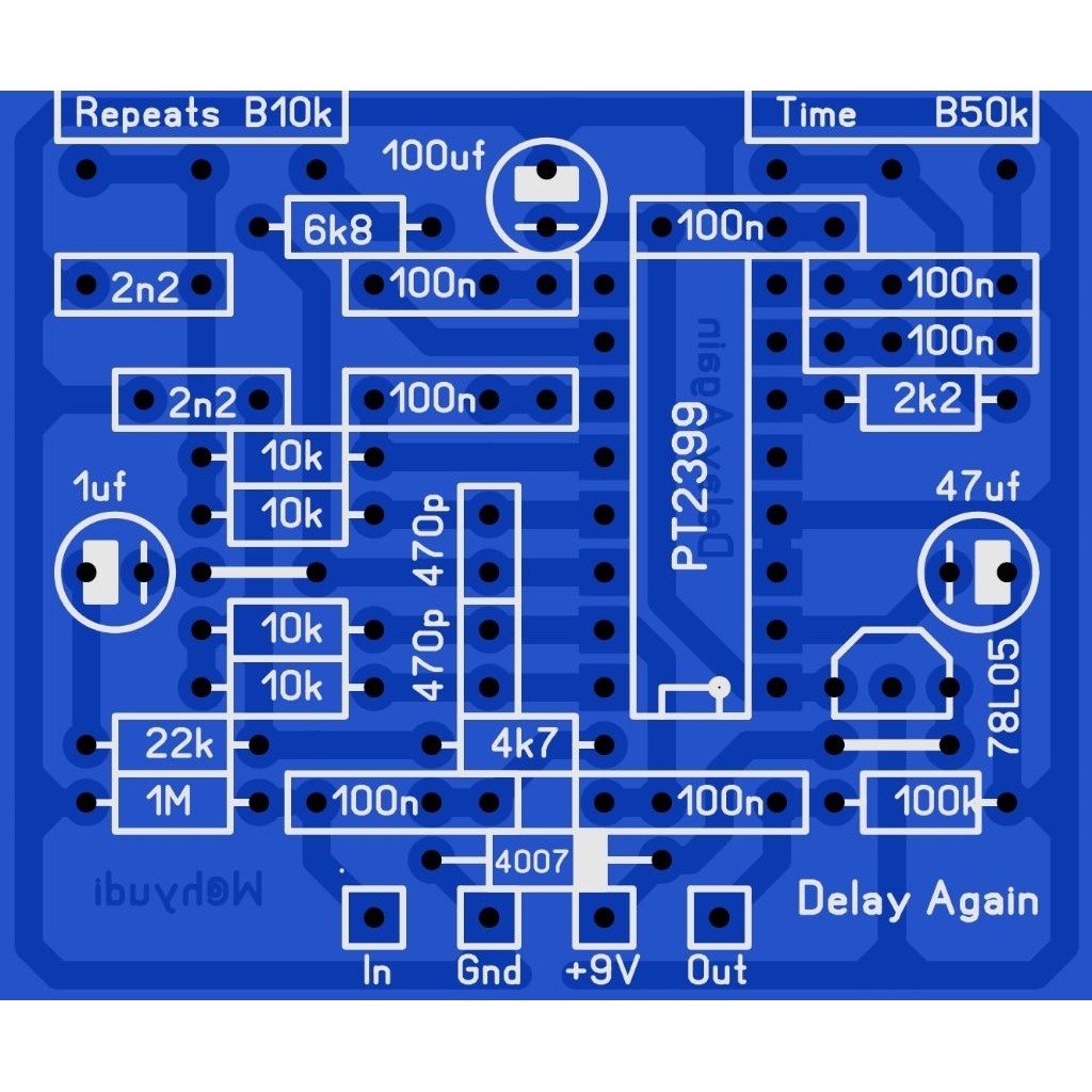 KIT EFEK GITAR DELAY AGAIN