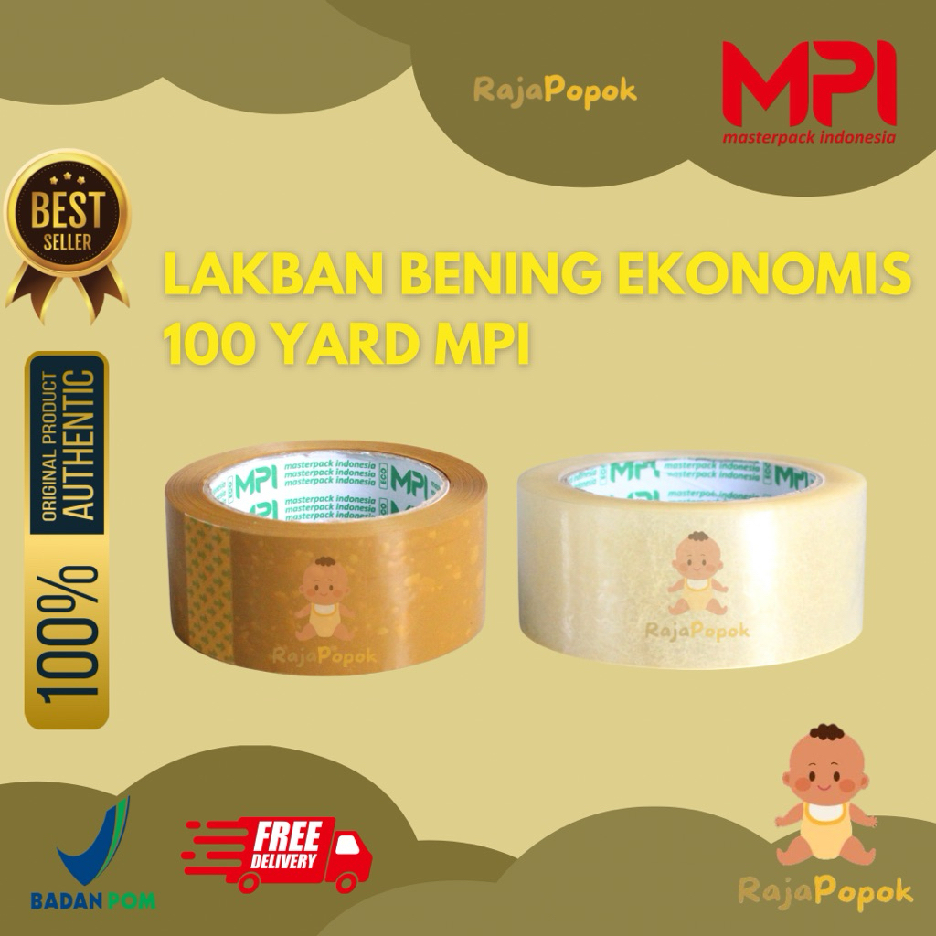 

Lakban Bening Ekonomis 100 Yard MPI - Lakban Cokelat 45 mm x 100 Yard Master Pack Indonesia