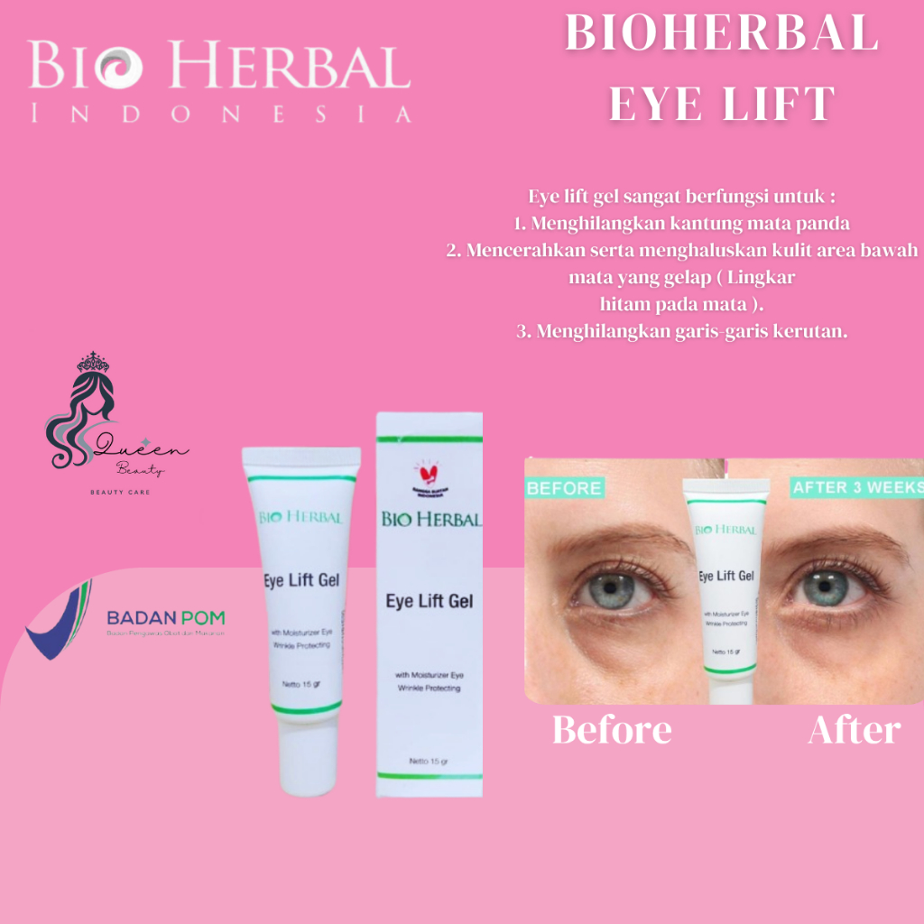 Bio Herbal Eye lift Gel bpom penghilang mata panda dan kerutan ampuh