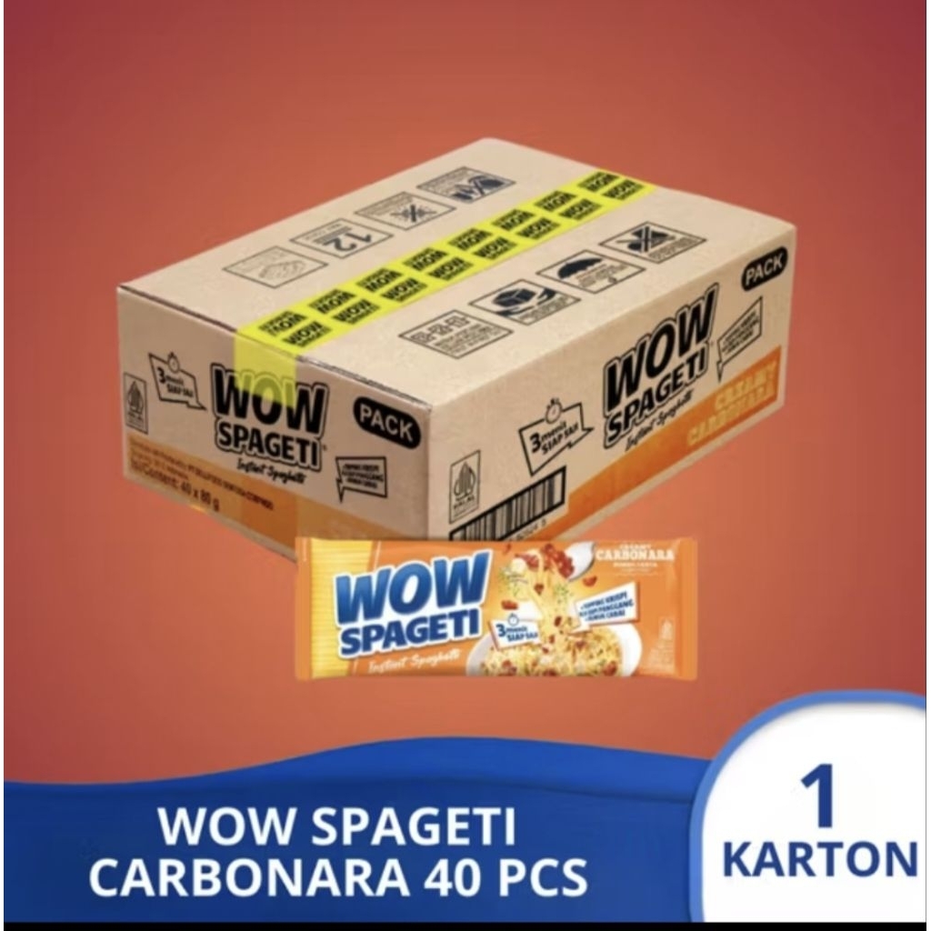

WOW SPAGETI instan varian Carbonara 1 DUS isi 40 bungkus