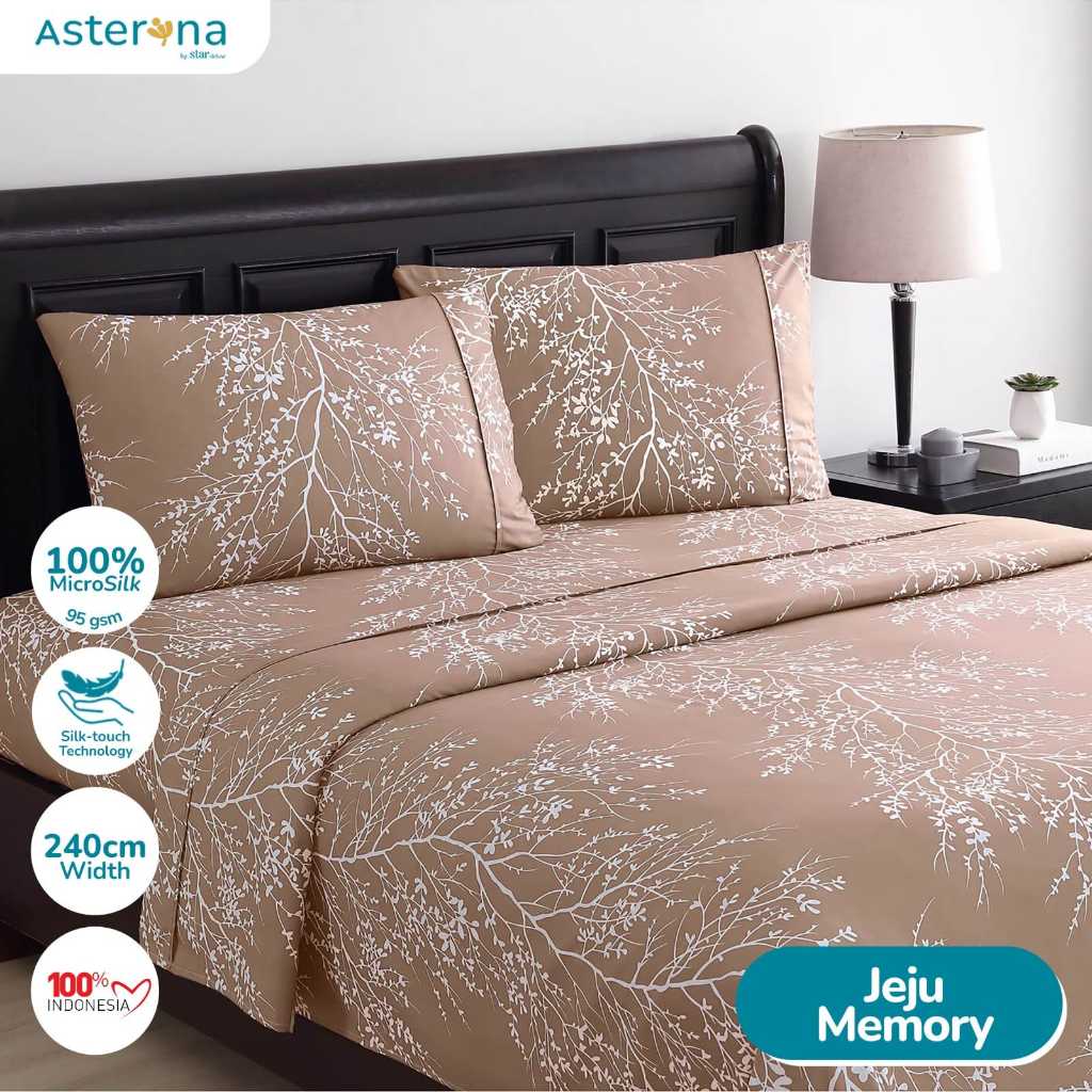 Sprei Mewah Anti Geser IIS COLLECTION SPREI STAR JEJU MEMORY MICROSILK PREMIUM  200x200 200×180 200×