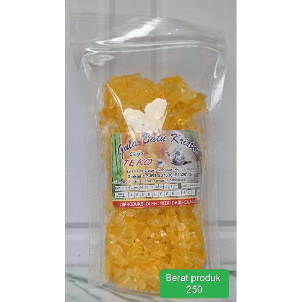 

gula batu kristal kemasan pouch 250 gr