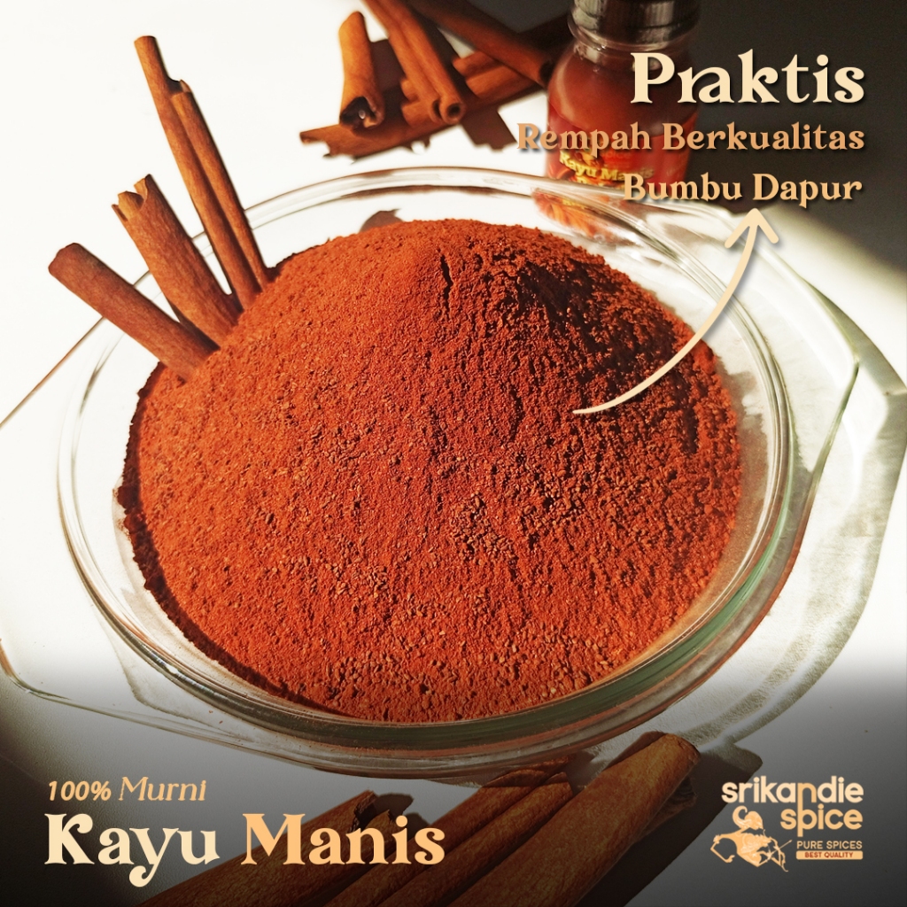 

Bubuk Rempah Kayu Manis Halus Asli 30 Gram Cinnamon Powder Bumbu Dapur Tanpa Pengawet Murni Organik Srikandie Spice