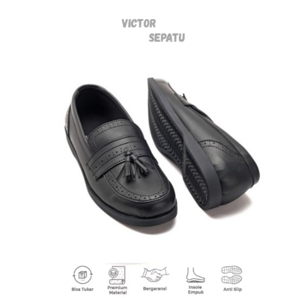 Victor Ramos Sepatu Loafers Pria Formal Slip On Elegan - Sepatu Kerja Kantor Pesta Premium