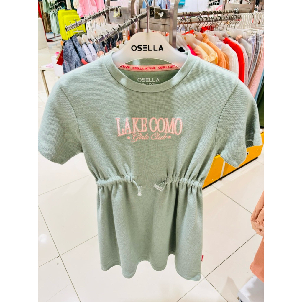 DRESS ANAK WARNA SAGE GREEN MERK OSELLA