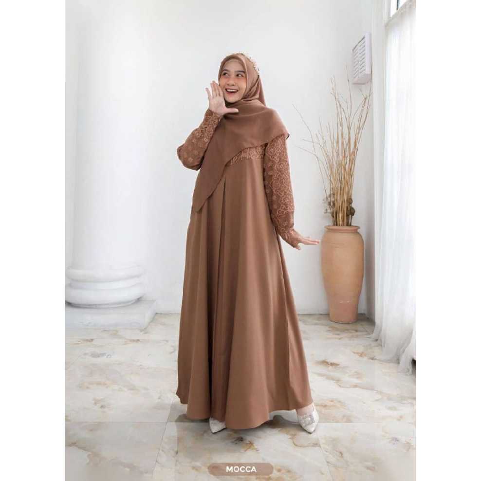 Gamis Hitam Brokat Elegan Muslimah  Dress Pesta Syari Modern Dewasa