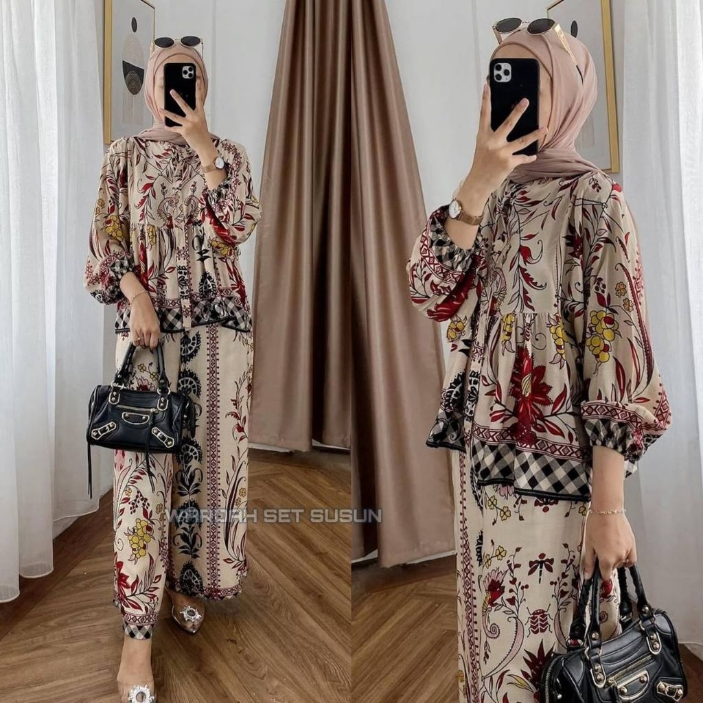 Setelan Melisa Set Ruffle Oneset Jumbo Busui