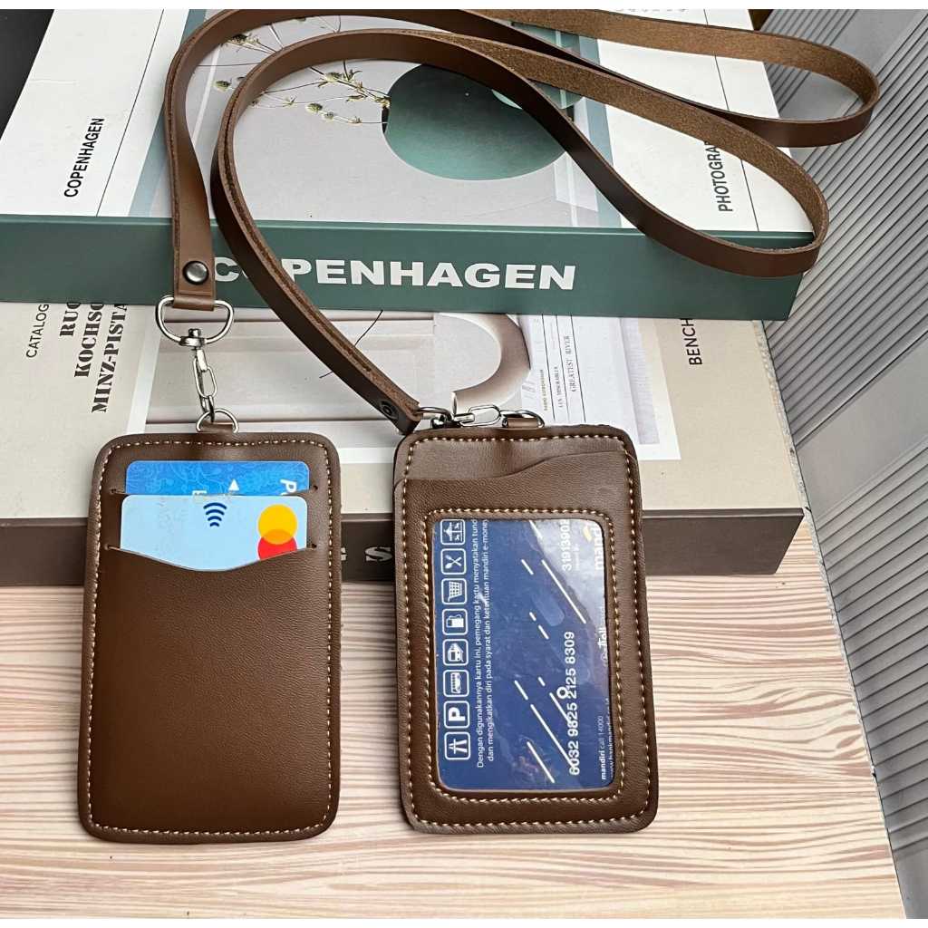 

ID card holder Name tag Holder 3 slot kartu. ID card holder kulit sintetis