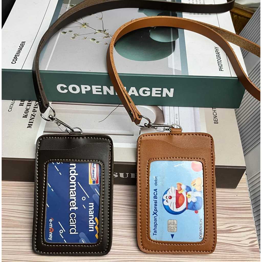

ID card holder Name tag Holder 3 slot kartu. ID card holder kulit sintetis