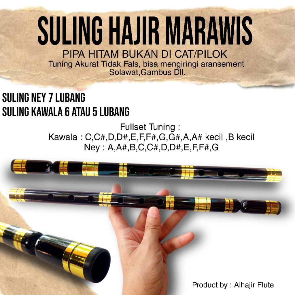 Suling Hajir Marawis/Suling Gambus / Suling Ney & Kawalah flute
