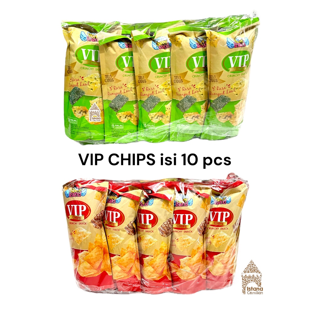 

VIP Chips Crunchy Snack Viral Sapi Panggang / Rumput Laut PACK (isi 10 pcs)