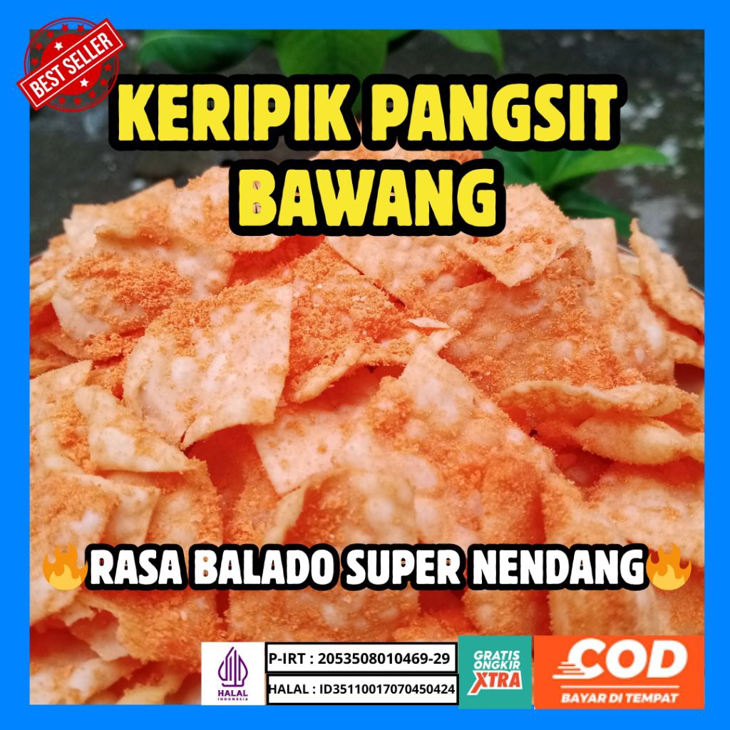 

Keripik pangsit balado / Keripik pangsit bawang rasa balado/ Pangsit goreng