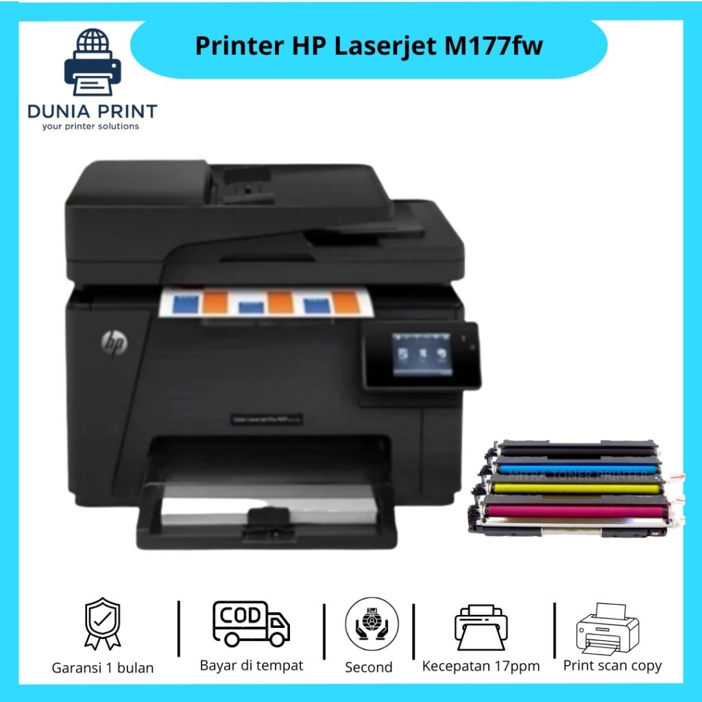 Printer HP Color LaserJet Pro MFP M177fw Bisa Wifi Print,Scan,Copy