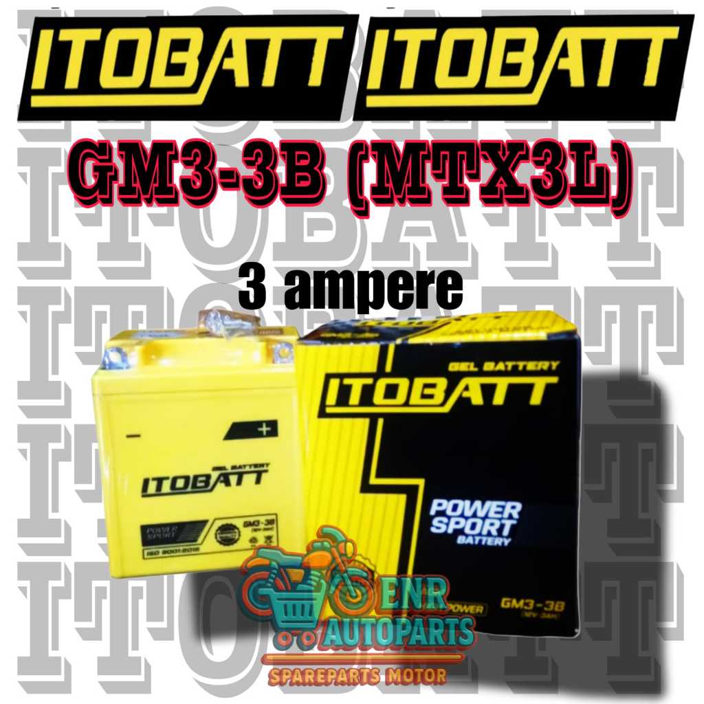 AKI MOTOR RX KING SATRIA HIU 2TAK NSR 150 AKI ITOBATT GM3-3B ORIGINAL