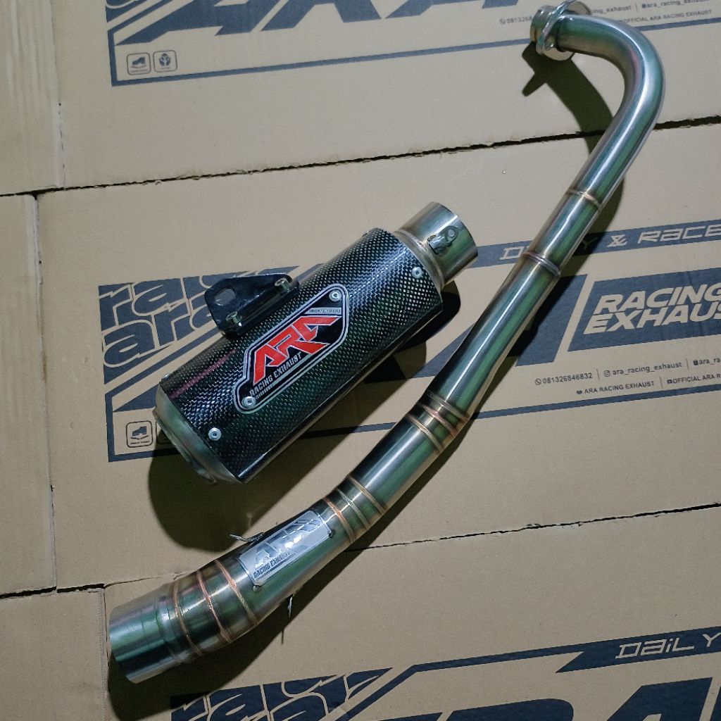 knalpot bebek kokong jupiter supra drag 130cc 150cc 200cc carbon