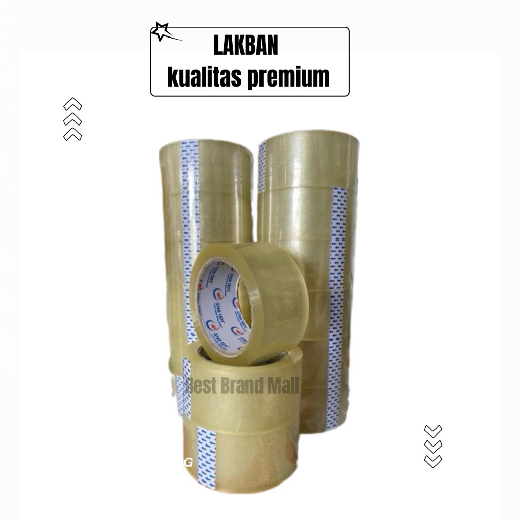 

LAKBAN SUPER KUAT Tape Bening - Cokelat 90 Yard Tebal Premium - Kualitas Premium